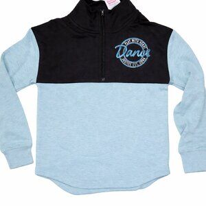 Justice Active 6 Girls Blue Dance 1/4 zip turquoise black NWT NEW